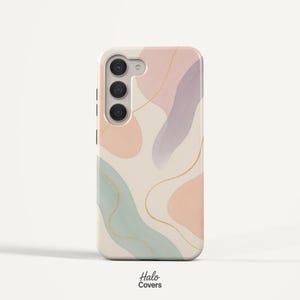 Custodia per telefono astratta pastello - Cover per telefono minimalista ed estetica, design moderno e delicato, custodia protettiva per Samsung Galaxy, regalo per lei