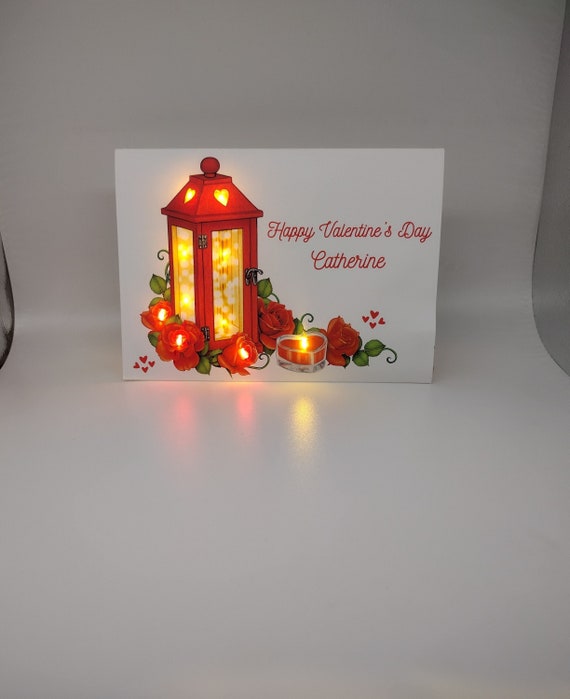Biglietto Pop-up 3D Musicale San Valentino Con Luci LED – Rose E Scritta Valentina, Regalo Romantico Per Lei