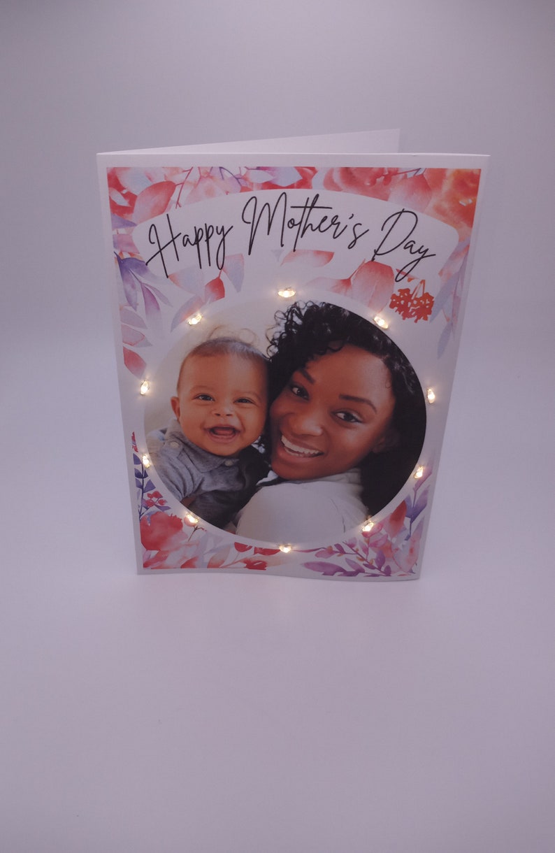Personalized Photo LED Mother's Day Greeting Cardhandmade Custom Light ...