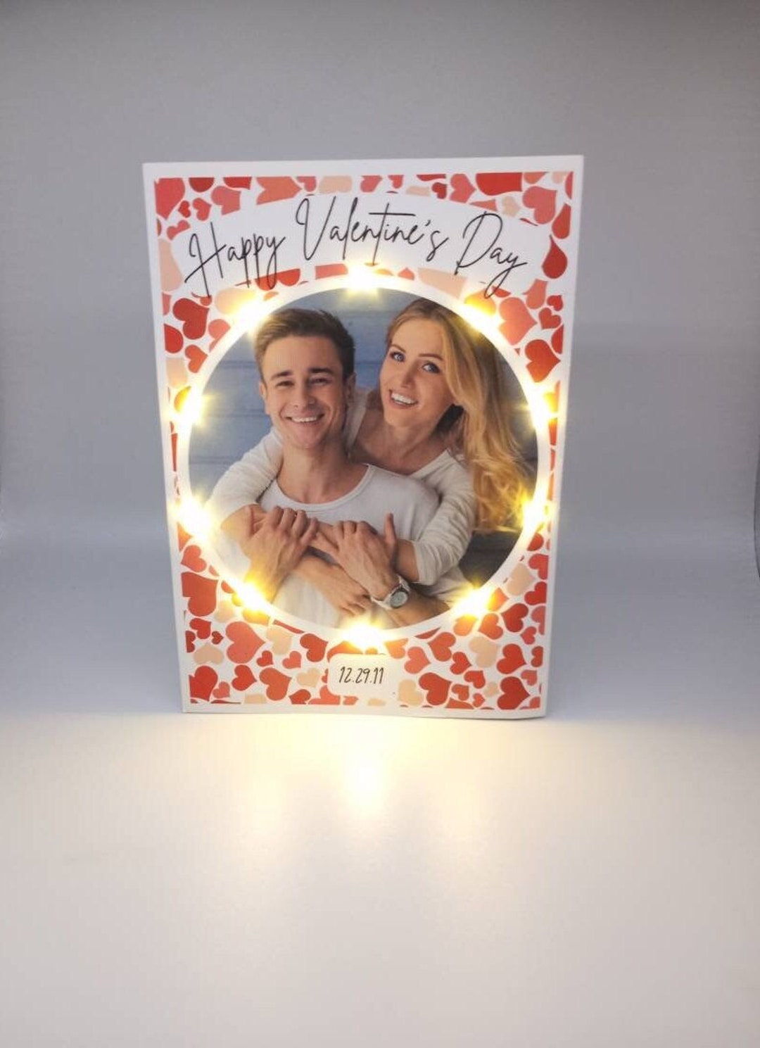 Personalized Photo LED Valentine's Day Greeting Card︱handmade Custom ...