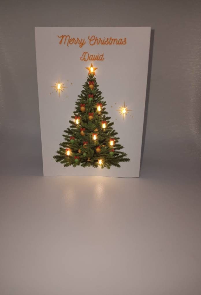 Christmas Tree LED Christmas Card︱personalized Handmade Custom Light up