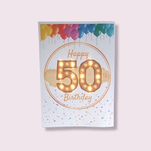 Personalize Happy Birthday light up LED Card for Husband/Wife/Boyfriend/Girlfriend/Mom/Dad/Grandmother/Grandfather/Son/Daughter/Aunt/Uncle