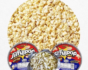 Jiffy Pop Butter Popcorn – 2 Count, 4.5 Oz Cans – Campfire or Stove Top Snack