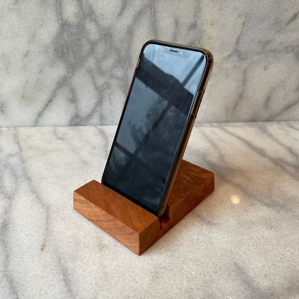Natural Hardwood iPhone Stand for Smartphones, iPads, tablets and more