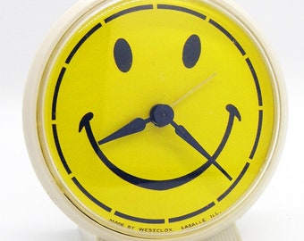 1972 "Smiley Face" alarm clock by Westclox - made in the USA!