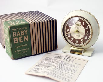 New-in-box 1947 Baby Ben alarm clock, made in the USA!!