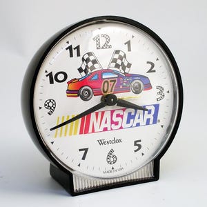 New-in-box &quot;NASCAR The Finish Line&quot; alarm clock by Westclox - made in the USA!