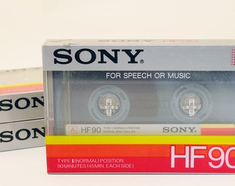 Unopened Sony HF-90 Cassette Tapes - set of 3!