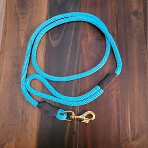 Custom Solid Color Rope Dog Leash with Brass Hardware