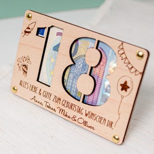 Personalisiertes Geschenk zum Geburtstag | Happy Birthday | Geldgeschenk | Geldkarte aus Holz | Holzkarten | Geburtstagskarte | #060