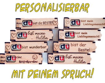 personalisierte Kiste mit deinem Spruch - Schokoriegel Duplo in der Box. Valentinstag, Geschenk für Kollege, Kollegin oder Freundin. #006