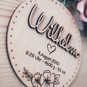 3D gift for birth wooden sign personalized baby gift with name. 037 image 1