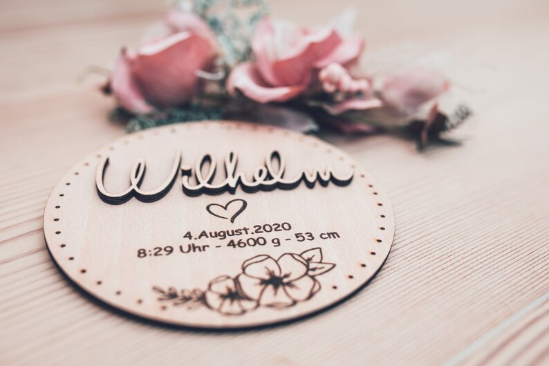 3D gift for birth wooden sign personalized baby gift with name. 037 image 2