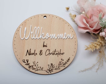 3D Geschenk zur Geburt - Holzschild personalisiert - Baby Geschenk mit Name. #046