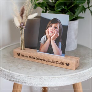 Kartenhalter mit Vase | Fotoleiste | Kita Abschied | Kindergarten | Schulanfänger | Abschiedsgeschenk Tagesmutter | Lehrer | Erzieher | #048