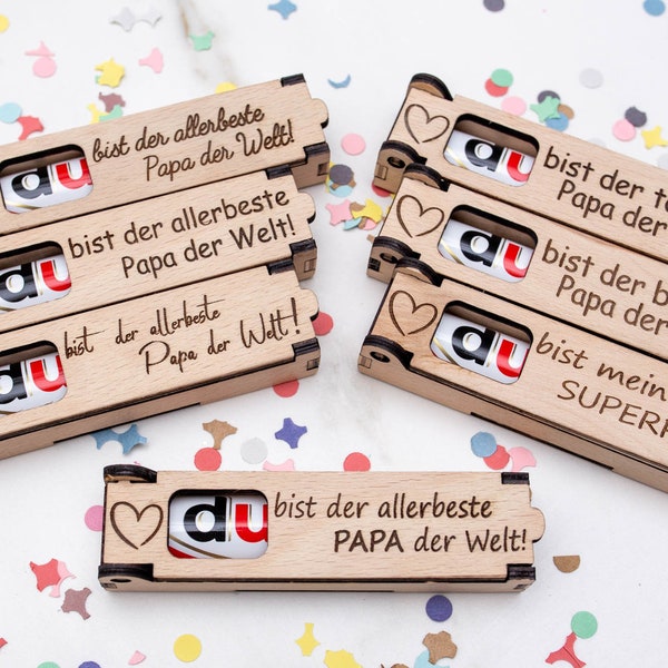 Geschenk zum Vatertag - Schokoriegel in der Box Männertag Vatertag Geschenk für Papa Vatertagsgeschenke #006