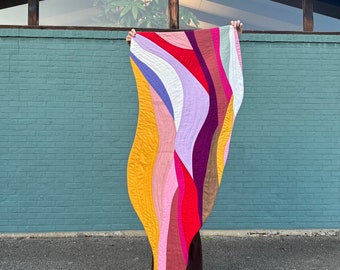 Art Quilt / Wall Hanging /Textiles Decoration / Colorful Art / Hanging Quilt / Statement Piece / Mountain Art / Quilt Wall / Improv Quilt