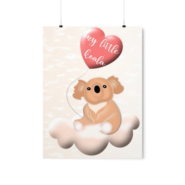 Baby koala vertical posters | Lovely kids room poster | Cute kids room poster