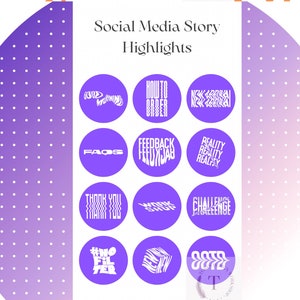 12 Instagram hoogtepunt iconen, Instagram iconen, 12 Instagram Story Cover, Instagram iconen, covers voor Instagram hoogtepunten,