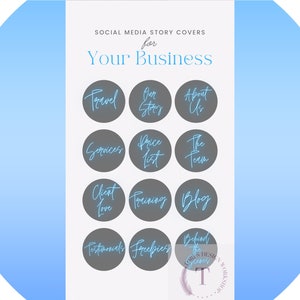 12 Blue and Grey Instagram Highlight Icons, Instagram Icons, 12 Instagram Story Cover, Instagram Icons, Covers for Instagram Highlights,