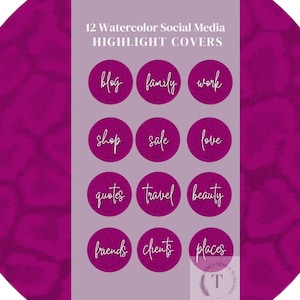 12 Purple Instagram Highlight Icons, Instagram Icons, 12 Instagram Story Cover, Instagram Icons, Covers for Instagram Highlights,