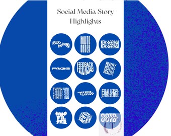 12 Royal Blue Instagram Highlight Icons, Instagram Icons, 12 Instagram Story Cover, Instagram Icons, Covers for Instagram Highlights,