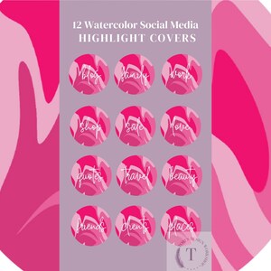 12 Pink Swirl Instagram Highlight Icons, Instagram Icons, 12 Instagram Story Cover, Instagram Icons, Covers for Instagram Highlights,