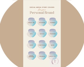 12 Pastel Blue Instagram Highlight Icons, Instagram Icons, 12 Instagram Story Cover, Instagram Icons, Covers for Instagram Highlights,