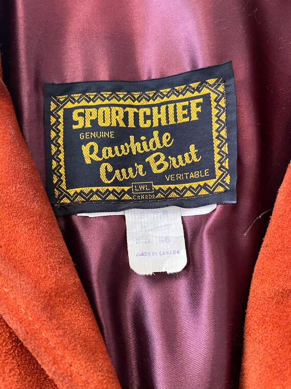 Vintage Sportchief Rawhide Leather Jacket Burnt Orange Gem