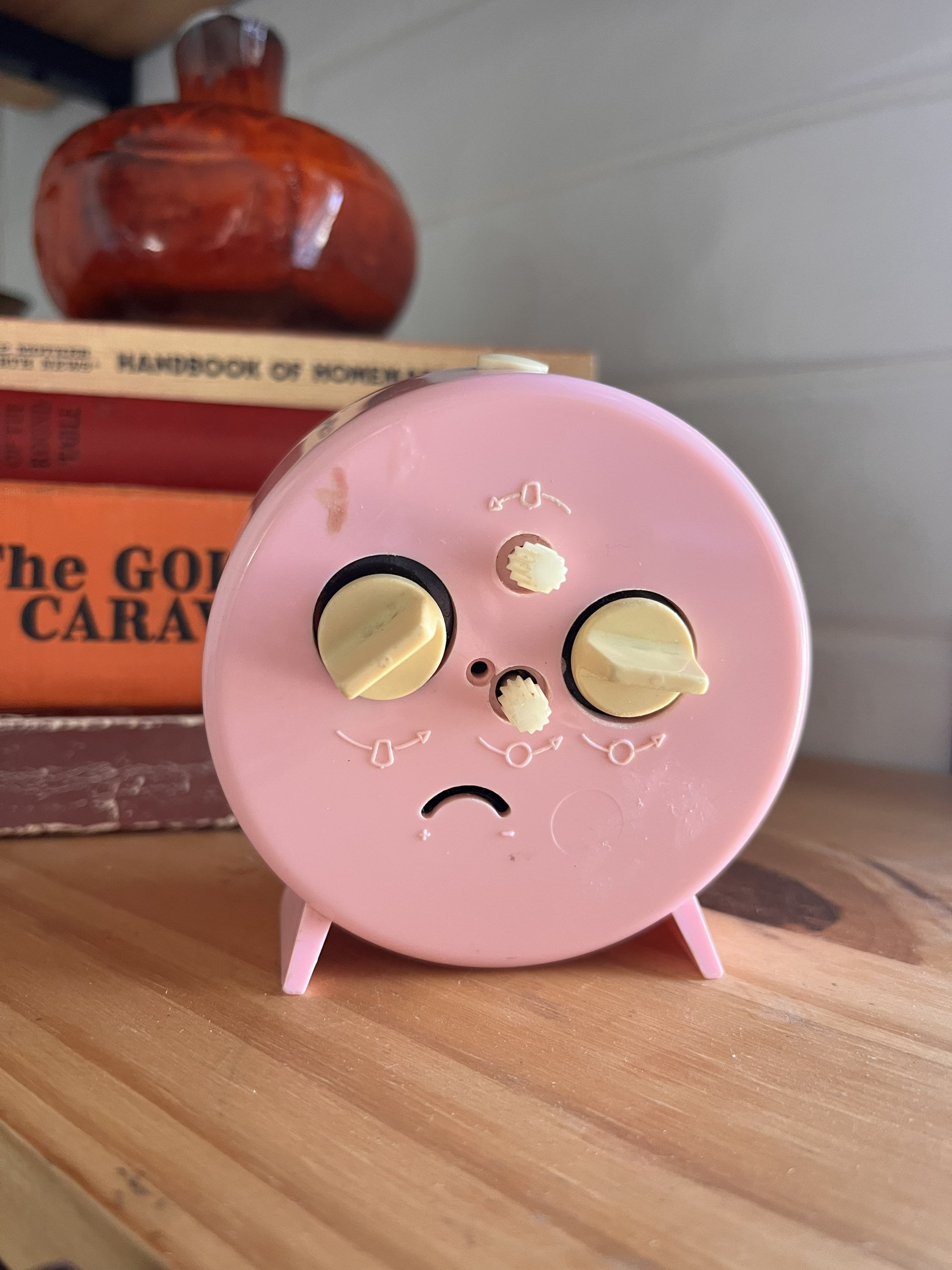 Vintage 80s Wind up Clock Bubblegum Pink Etsy