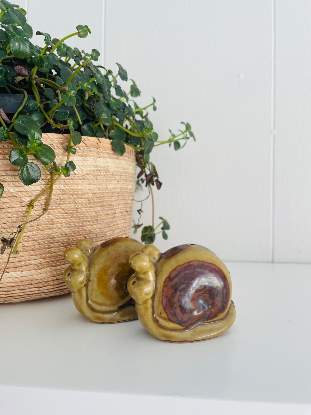 Vintage Snail Salt and Pepper Shakers Etsy