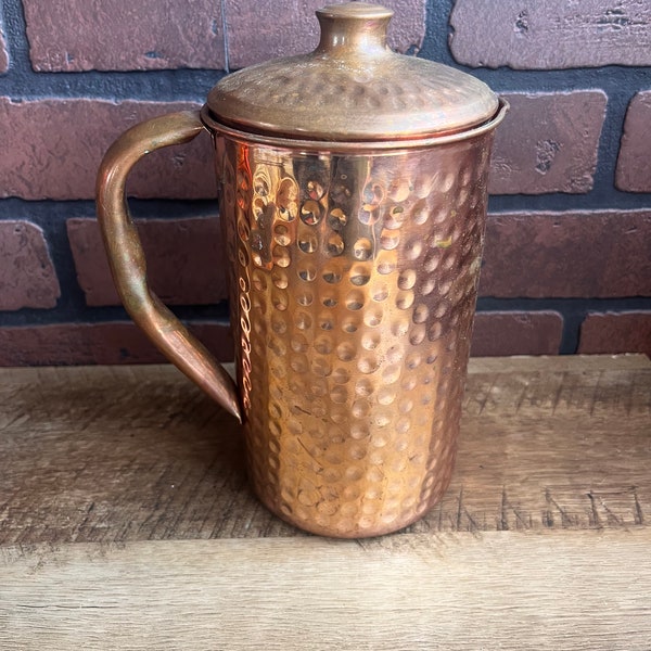 Hammered Copper Pitcher Vintage / Unique Watering Can