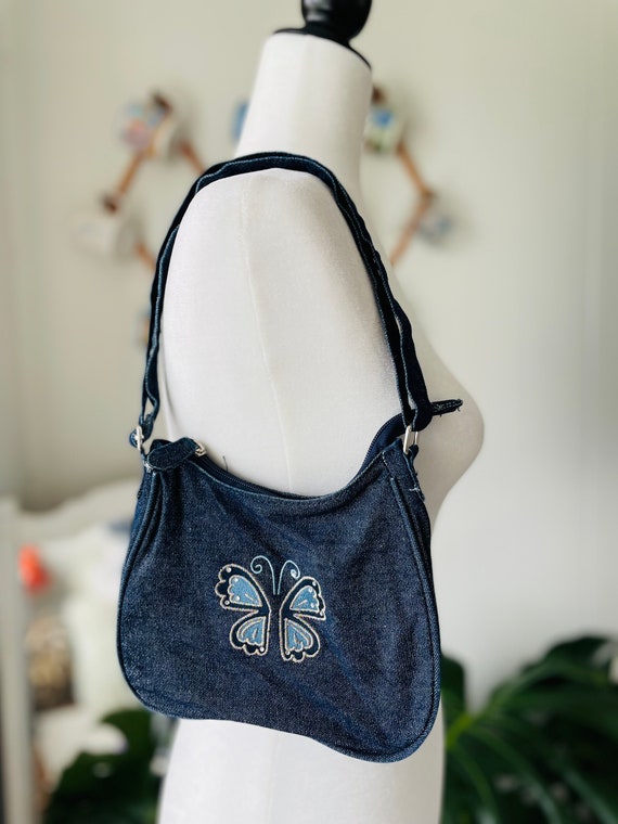 Y2K Aesthetic Denim Butterfly Handbag