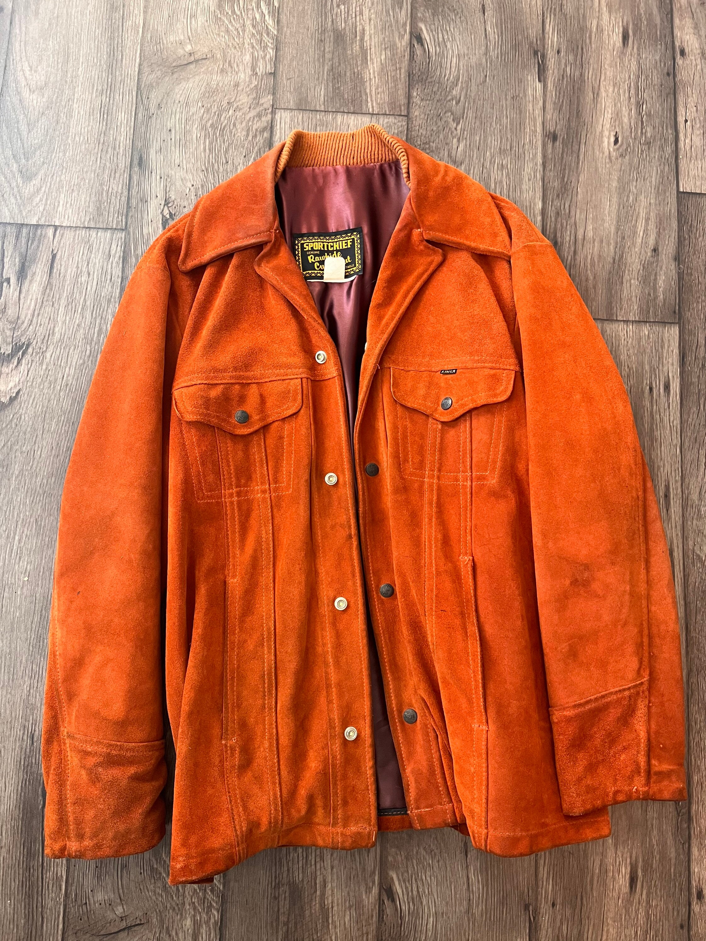 Vintage Sportchief Rawhide Leather Jacket Burnt Orange Etsy