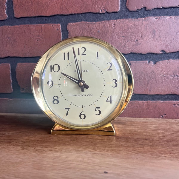 Vintage Big Ben Westclox Wind-Up Side Table Clock