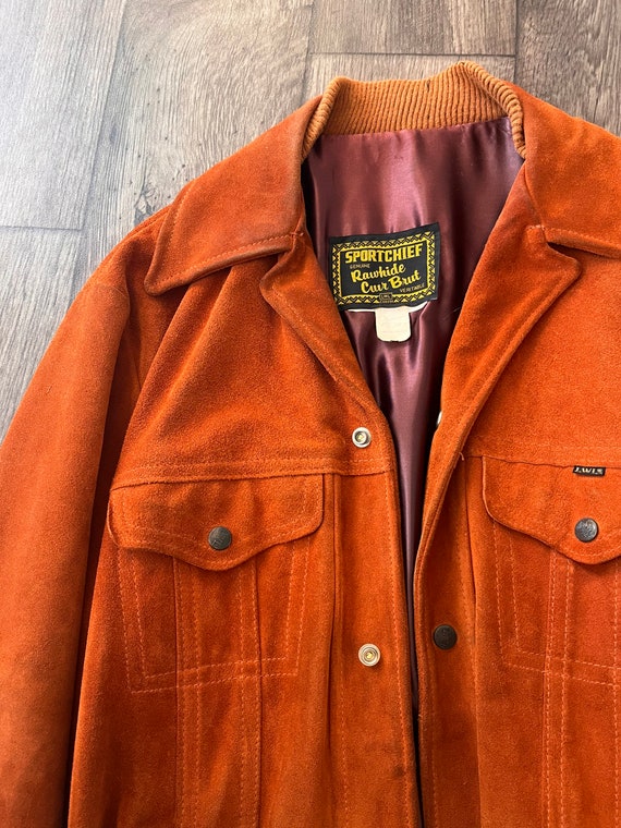 Vintage Sportchief Rawhide Leather Jacket Burnt Orange Gem