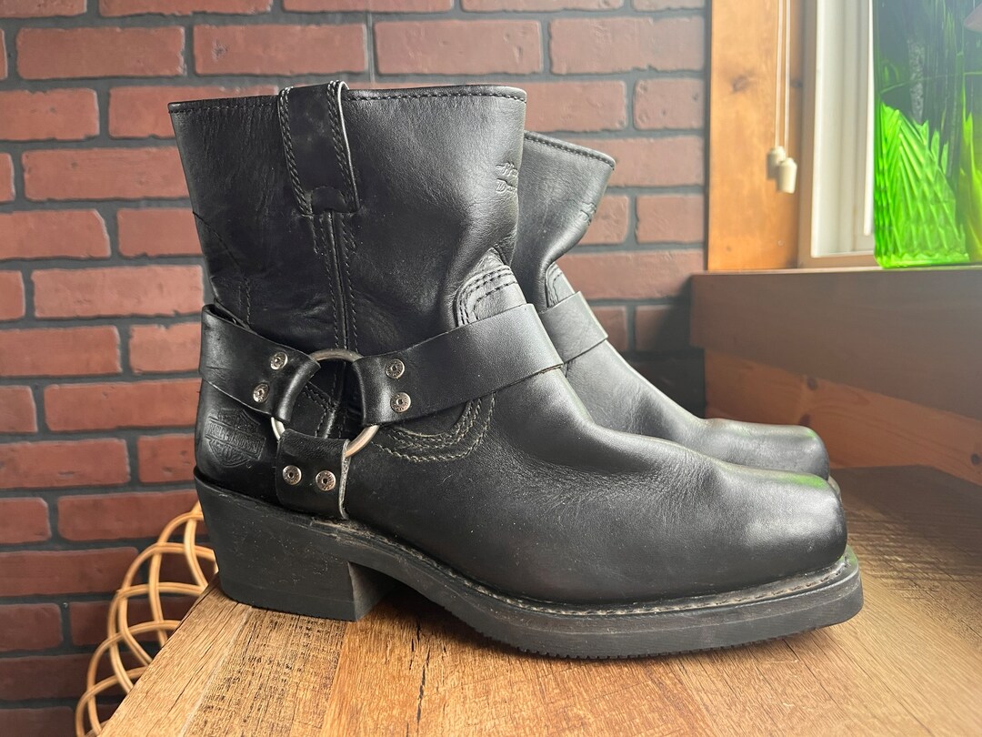 Vintage Harley Davidson El Paso Leather Boots Womens Size 9.5 Etsy