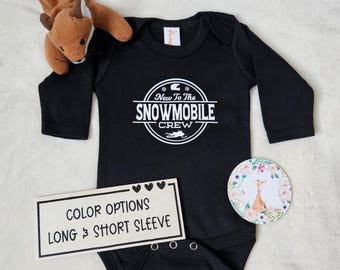 New To The Snowmobile Crew Baby Bodysuit, Baby Announcement