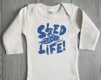 Slee Life sneeuwscooter baby bodysuit, sneeuwscooter jongen, sneeuwscooter meisje, baby shower cadeau, maat 0-3 maanden