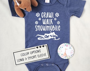 Snowmobile Baby Bodysuit, Craw Walk Snowmobile