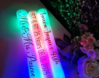 Personalised Foam Glow Sticks, LED Foam Glow Sticks, Party Accesories, Light up the Dancefloor, Custom Glow Sticks, Dancing Props