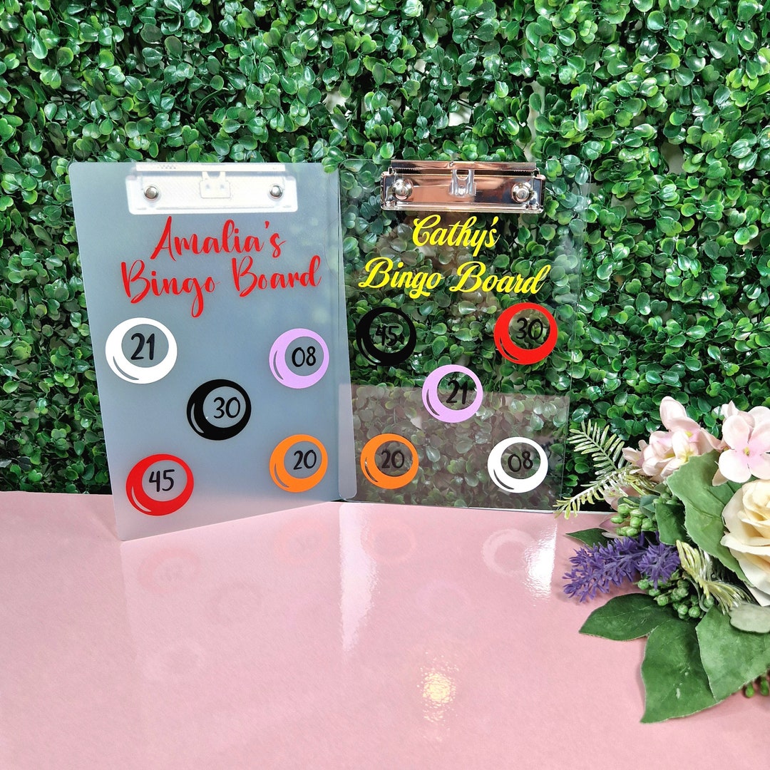 Personalised Bingo Clipboard for Bingo Lovers, Hen Party Bingo, Wedding