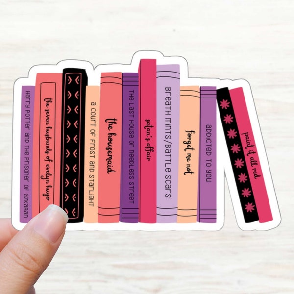 Custom Book Collection Sticker, Personalize with Your Favorite Books, Kindle Sticker, Book Club Gift, Cute Bookish Sticker for Laptop