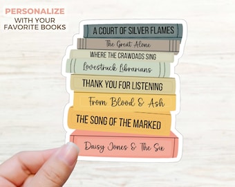 Custom Favorite Books Sticker, Bookish Kindle Sticker, Custom Book Club Gift, Laptop Sticker for Teacher Librarian, Book Lover Gift