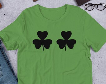 St Patricks' Day Shirt / Pub Crawl / Double Shamrock / Short-Sleeve Unisex T-Shirt / Party Shirt