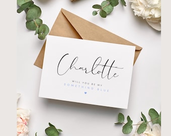 Personalised Will you be my Something Blue Card | Wedding proposal cards - Something blue proposal - Be my something blue  - Blue crew