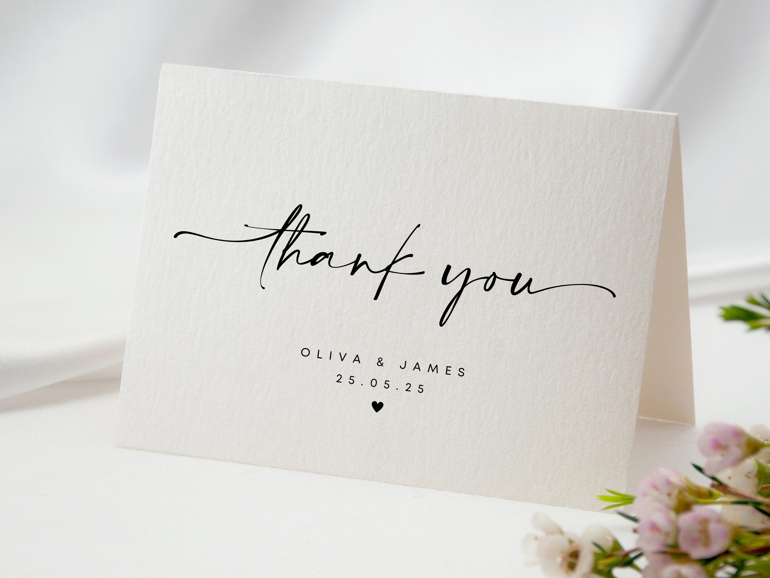 Personalised Wedding Thank You Card | Bulk Thank You Cards - Wedding ...