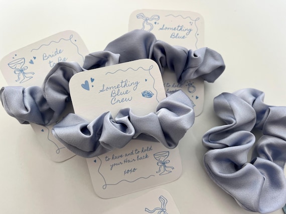 Something Blue Crew Proposal Scrunchies for Bride Tribe Favours I Do Crew Scrunchies Something Blue Hair Accessories Hen Party Favours