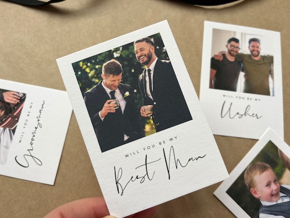 Best Man Proposal Photo Card | Photo Strip - Polaroid photo card - Grooms party card - Personalised Card - Will you be my - Photo proposal