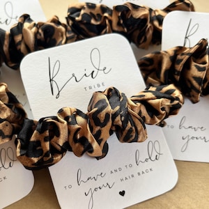 Leopard print Hen Do Scrunchies | Bride Tribe Favours - Bobbles - Scrunchies - Hair Accessories - Hen Party Favours - Animal theme party
